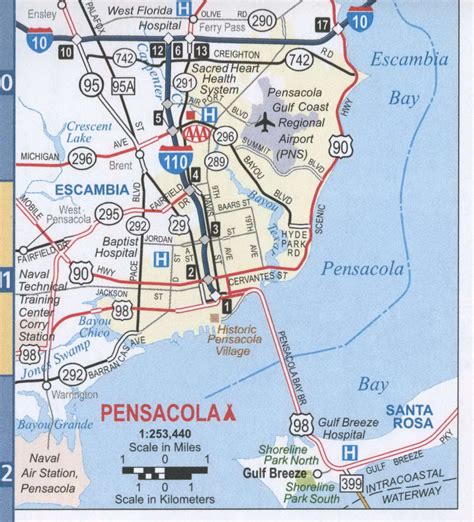 Pensacola Florida On Map Of Fl